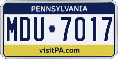 PA license plate MDU7017