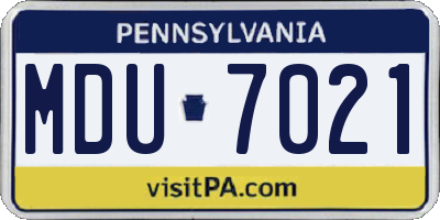 PA license plate MDU7021
