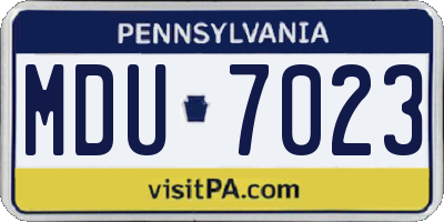 PA license plate MDU7023