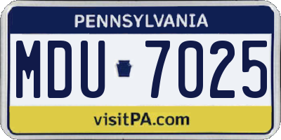 PA license plate MDU7025