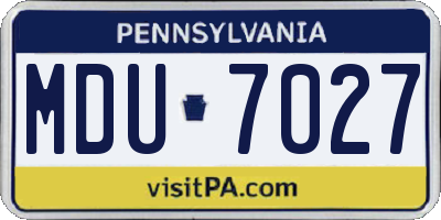 PA license plate MDU7027