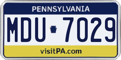 PA license plate MDU7029
