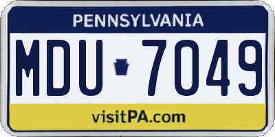 PA license plate MDU7049