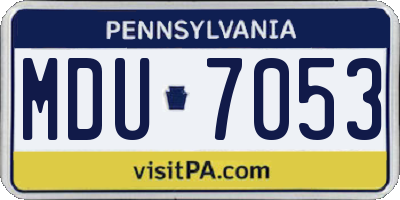 PA license plate MDU7053