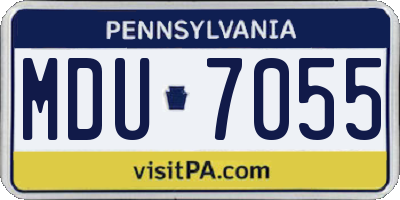PA license plate MDU7055