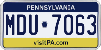 PA license plate MDU7063