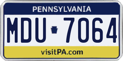 PA license plate MDU7064