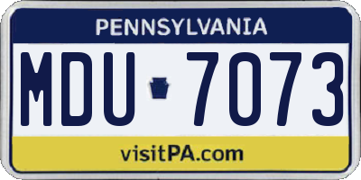 PA license plate MDU7073