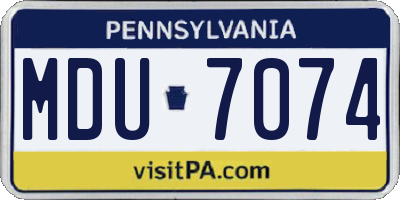 PA license plate MDU7074