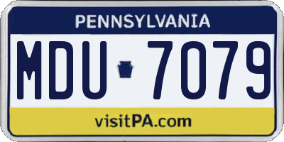 PA license plate MDU7079