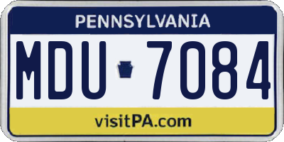 PA license plate MDU7084