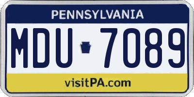 PA license plate MDU7089