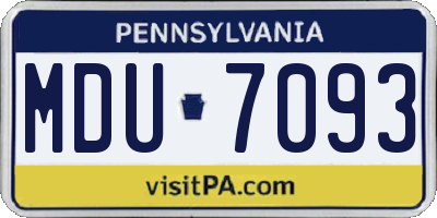 PA license plate MDU7093