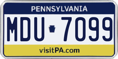 PA license plate MDU7099