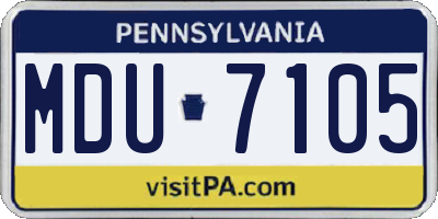 PA license plate MDU7105