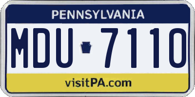 PA license plate MDU7110