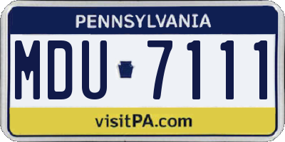 PA license plate MDU7111