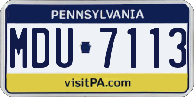 PA license plate MDU7113