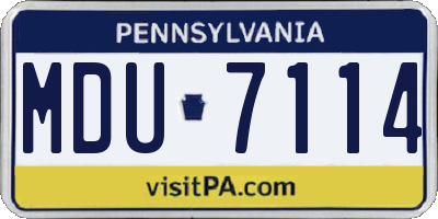 PA license plate MDU7114