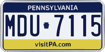 PA license plate MDU7115