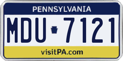 PA license plate MDU7121