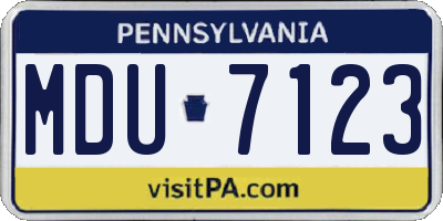 PA license plate MDU7123