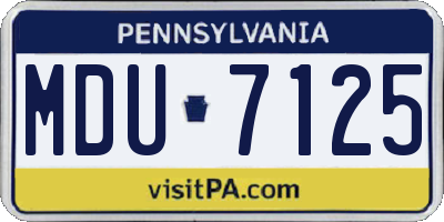 PA license plate MDU7125