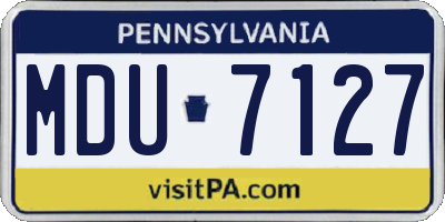 PA license plate MDU7127