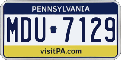 PA license plate MDU7129