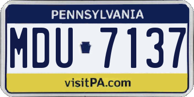 PA license plate MDU7137