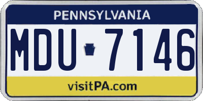 PA license plate MDU7146