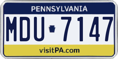 PA license plate MDU7147