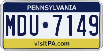 PA license plate MDU7149