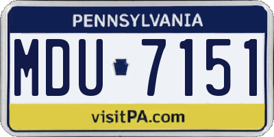 PA license plate MDU7151