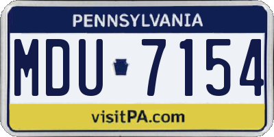 PA license plate MDU7154