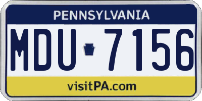 PA license plate MDU7156