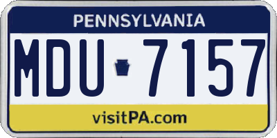 PA license plate MDU7157