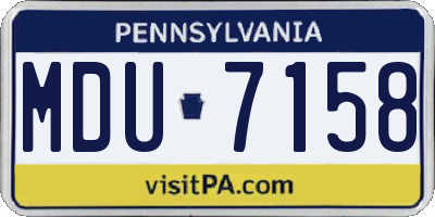 PA license plate MDU7158