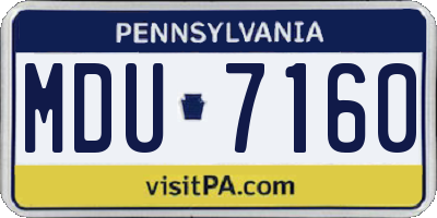 PA license plate MDU7160