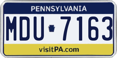 PA license plate MDU7163