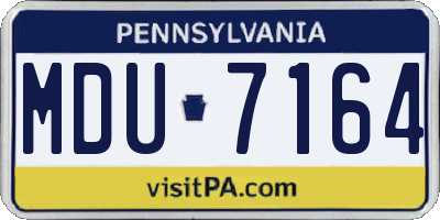 PA license plate MDU7164