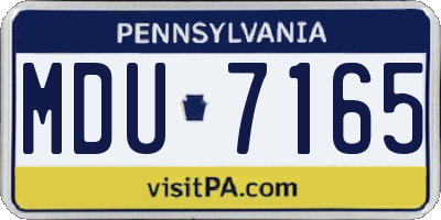 PA license plate MDU7165