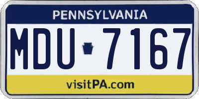 PA license plate MDU7167