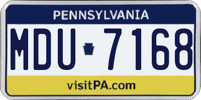 PA license plate MDU7168