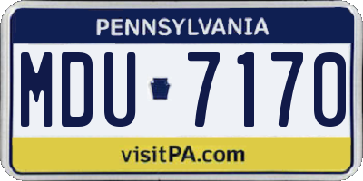 PA license plate MDU7170