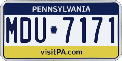 PA license plate MDU7171