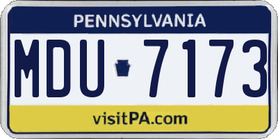 PA license plate MDU7173