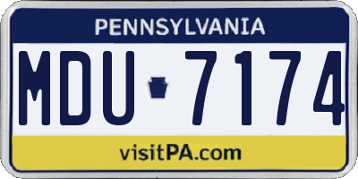 PA license plate MDU7174
