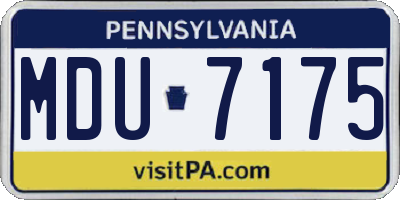 PA license plate MDU7175