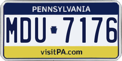 PA license plate MDU7176